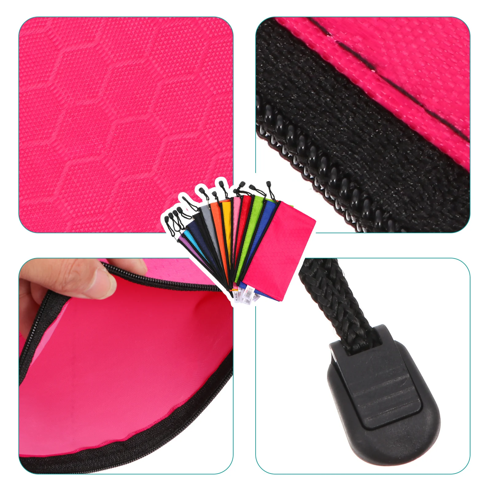 

12Pcs Stationery Bags A6 Zipper File Holders Portable Oxford Cloth Organizers Document Pouches Storage Case for Cards