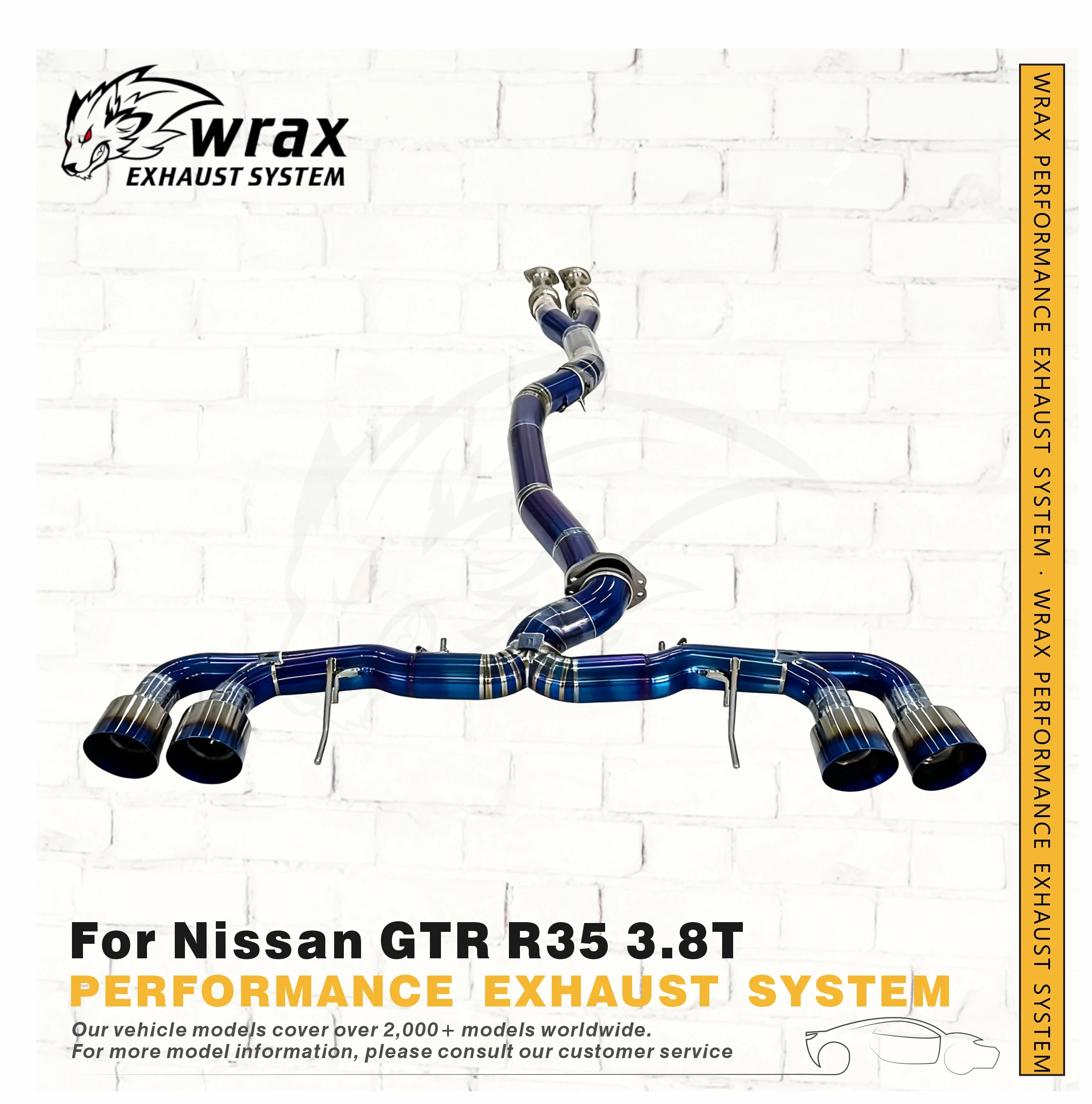 

WRAX Premium Titanium Alloy Catback for Nissan GT-R R35 3.8T Upgrade to a Sports Exhaust System Race Car-grade Sound