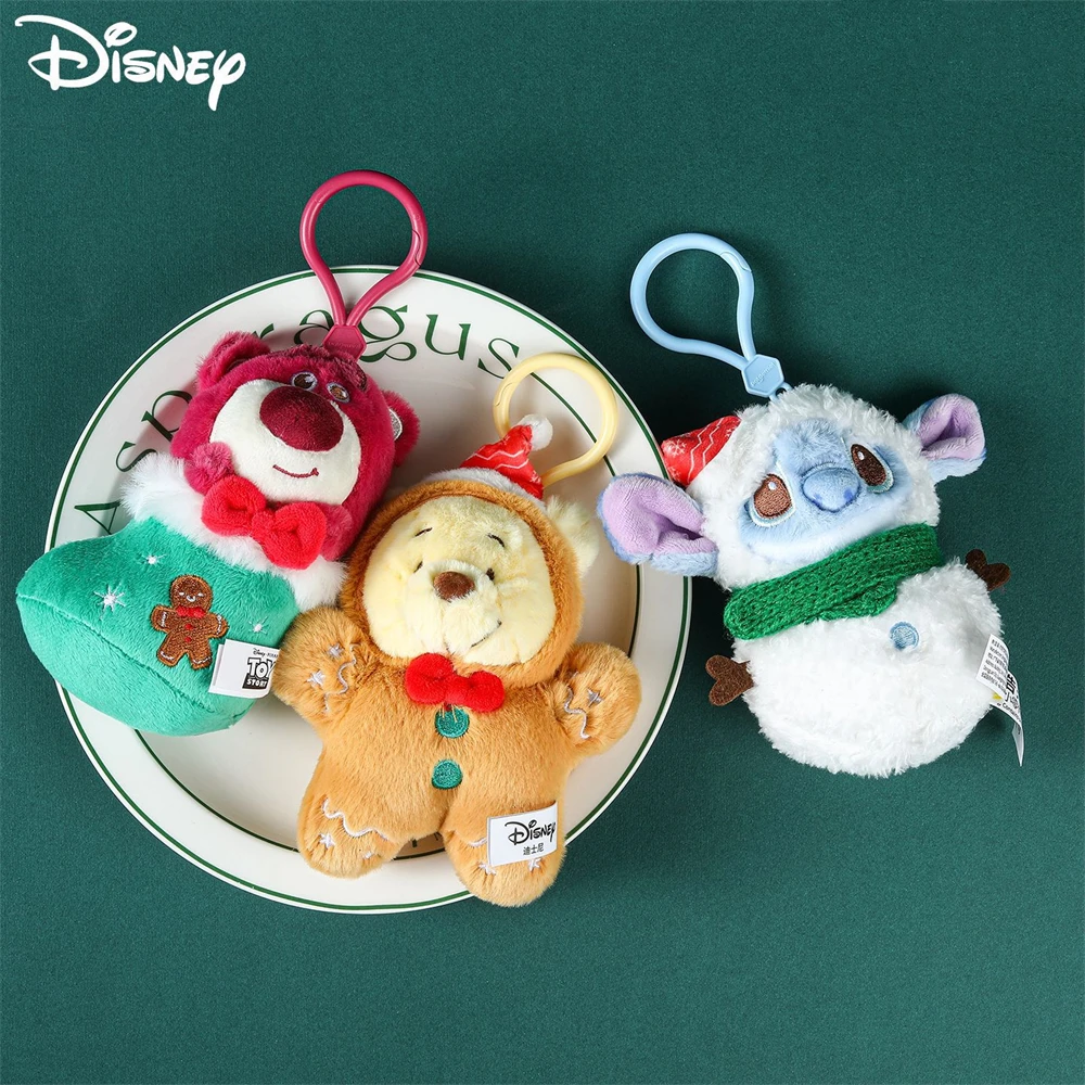 

15CM Kawaii Anime Hobby Stitch Pooh Bear Lotso Cartoon Plush Doll Pendant Bag Ornament Birthday Gift