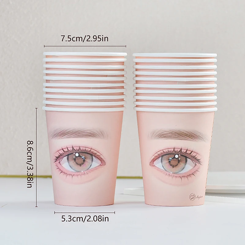 20Pcs Beauty Eyelash Practice Paper Cup Eyelash Extension Practice Beginner Lashes Training Disposable Paper Cups Multifunction