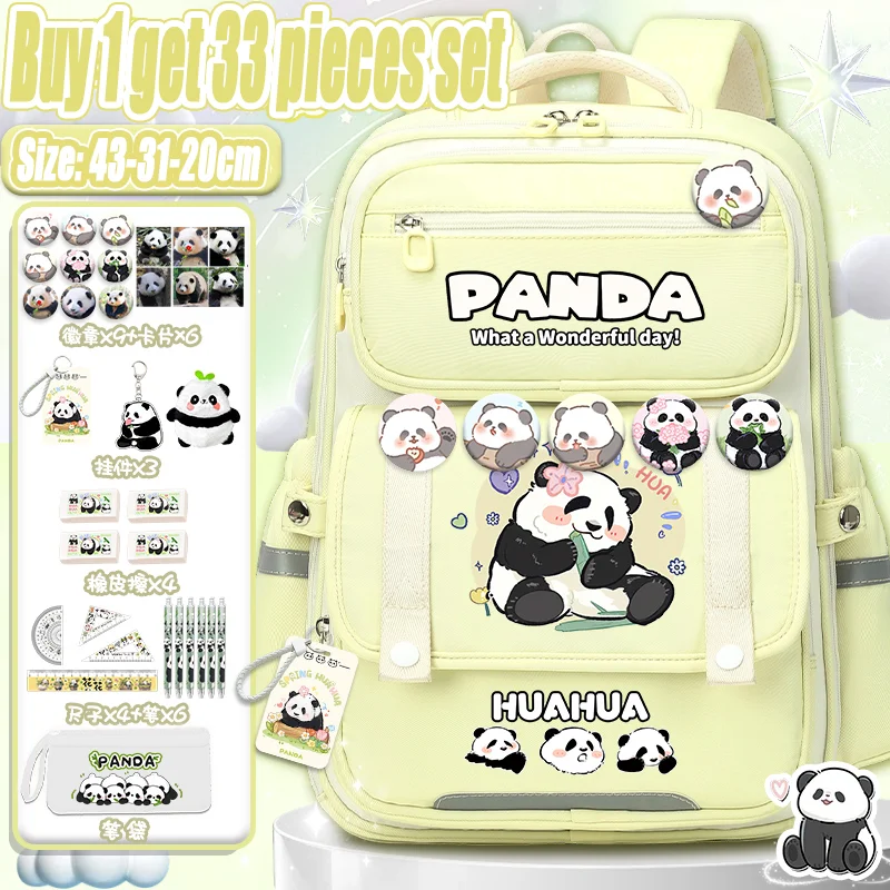 Cute Panda Backpack Girl 2025 New Sanrio Backpack Fashion Print Youth Large Capacity Children School Backpack