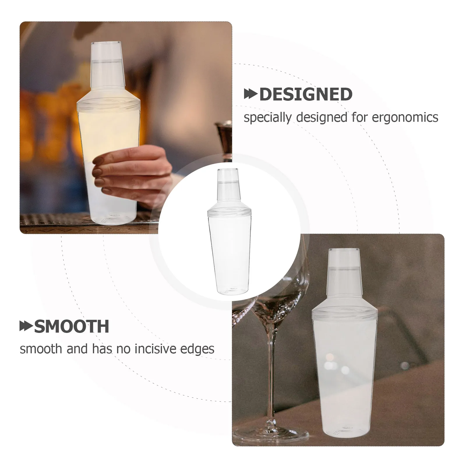 

2pcs Clear Drink Mixing Shaker Cocktail Plastic Cup Cold Milk Tea Hand Shaker Wine Beverage Juice Bottle Transparent Bar Tools