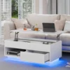 Mesa de centro con elevación LED, muebles modernos con ajuste de altura y diseño elegante para decoración del hogar y entretenimiento 6