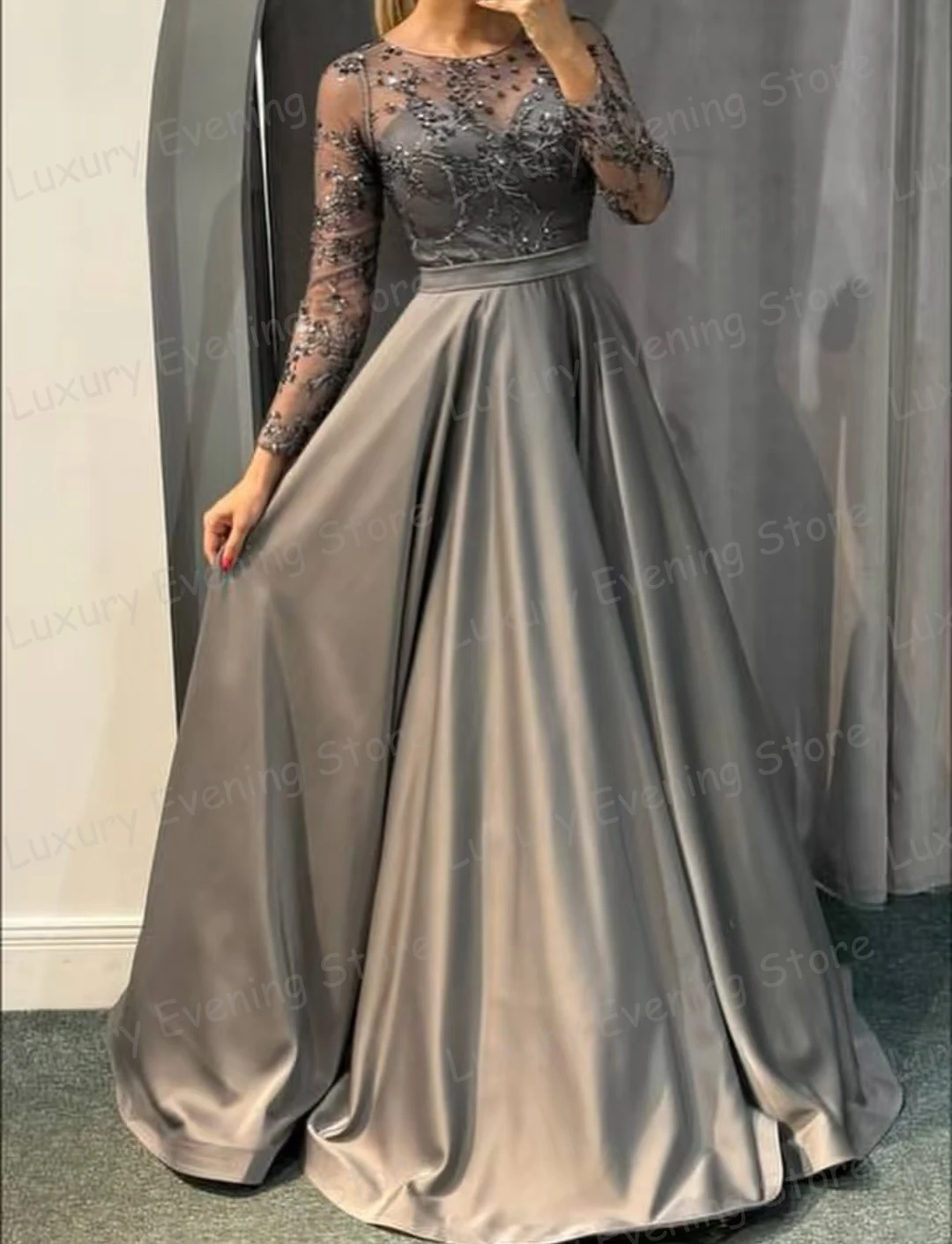 

Простые вечерние платья трапециевидной формы без рукавов для женщин, сексуальные аппликации, вечерние платья для выпускного вечера с длинными рукавами, Vestidos De Novia по индивидуальному заказу