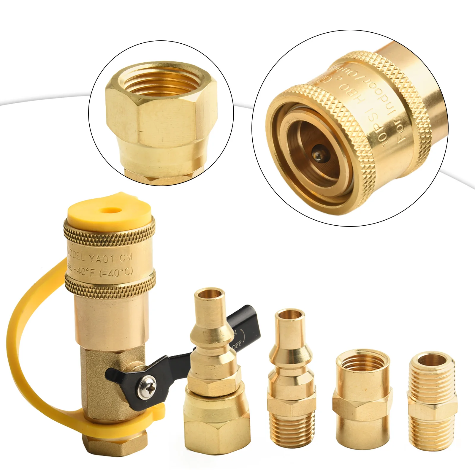 Brass Material Outdoor Barbecues Propane Adapter Kit Low Pressure Propane Reliable Connection Quick Wrench Connector