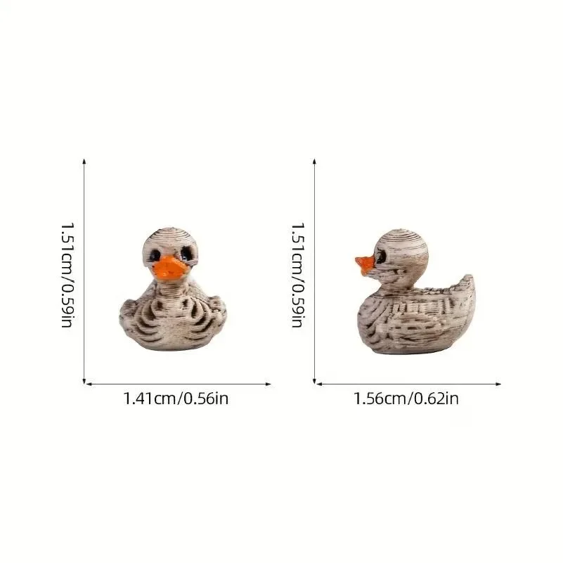 20-Pack 0.6in Gothic Cute Skull Ducks - Resin Figurines for Halloween, Gothic Home, Office, Party - Compact Desk Decor