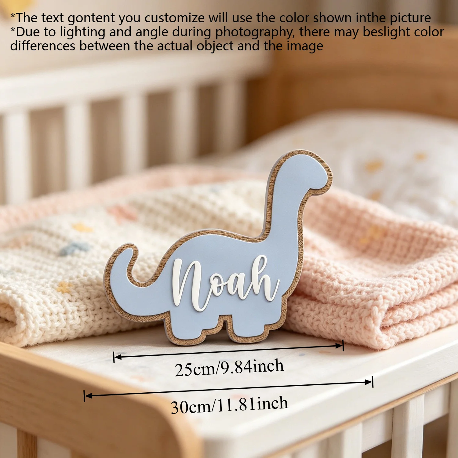 1pc Multi-layer Dinosaur Customized Surname Brand, Wooden Souvenir, Home Decoration, Children's Room Wall Decoration, view 5