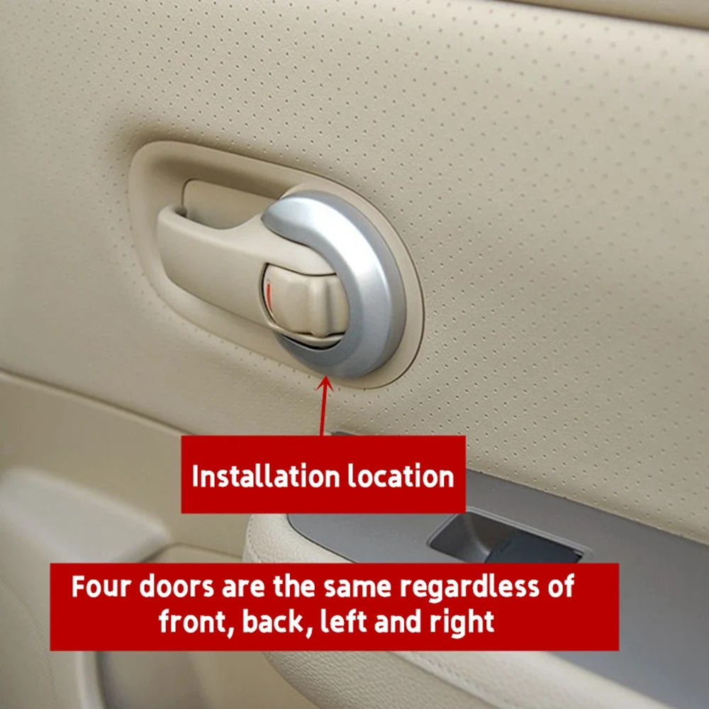 2Pcs Car Interior Door Handle Cover Handle Escutcheon for Nissan Tiida 2005-2010 1.6 LIVINA NV200 Geniss Silver Gray