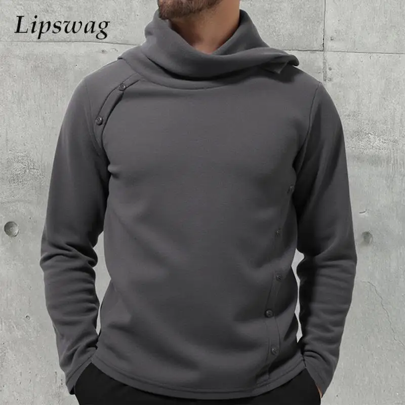 

Outdoor Casual Men's Knitting Sweaters Vintage Solid Color Turtleneck Sweater Men Clothing Autumn Winter Fashion Knitted Jumpers