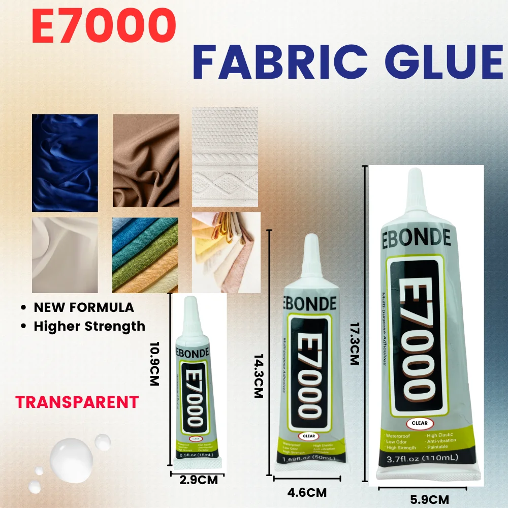 

E7000 50/110ML Clear Contact DIY Cloth Fibre Fabric Adhesive Multipurpose Wedding Dress Leather Bag Diamond Glass Glue