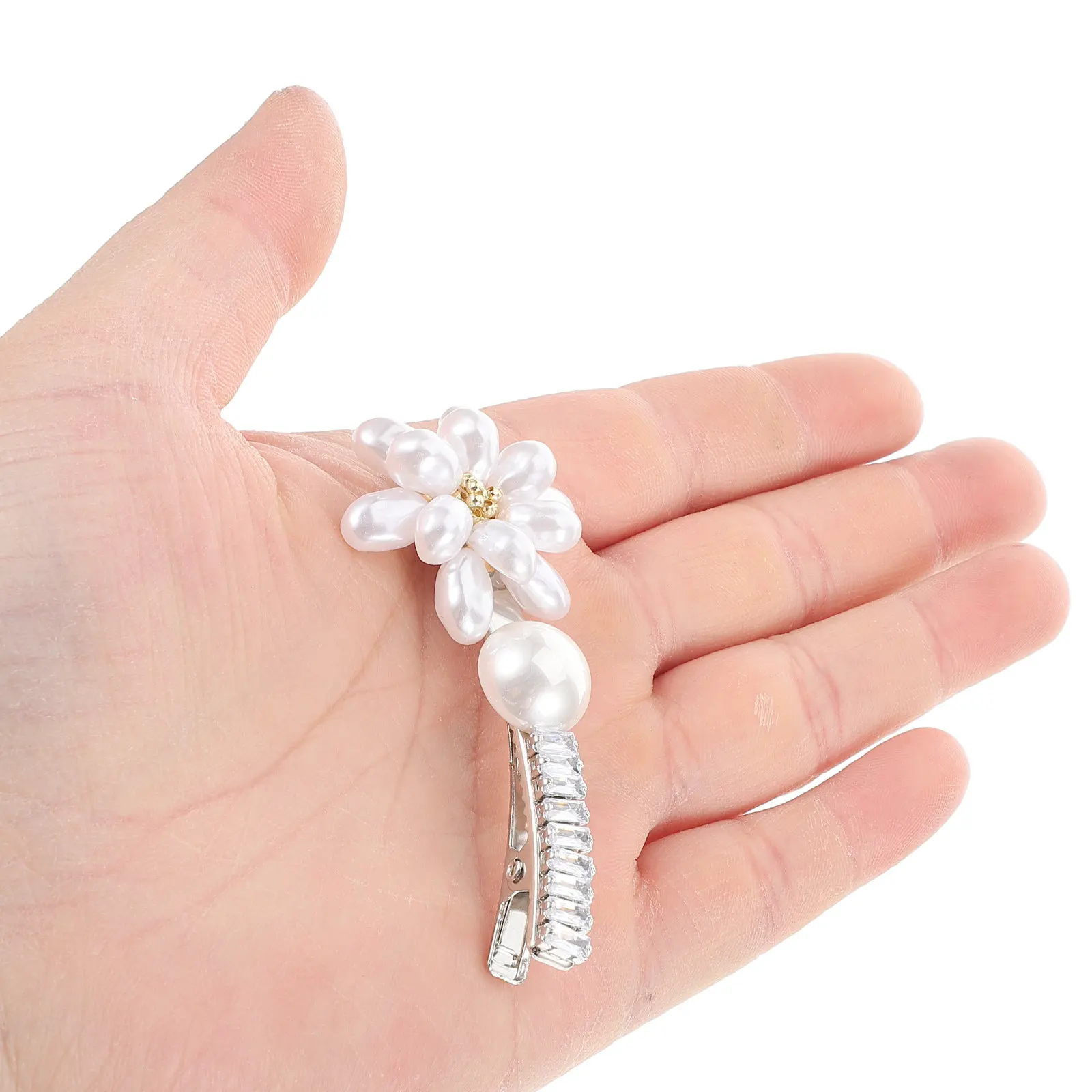 Secure Duck Bill Hair Clip for Women Featuring Shimmering Zircon Stones Elegant Versatile Barrette Hair Accessory for Formal