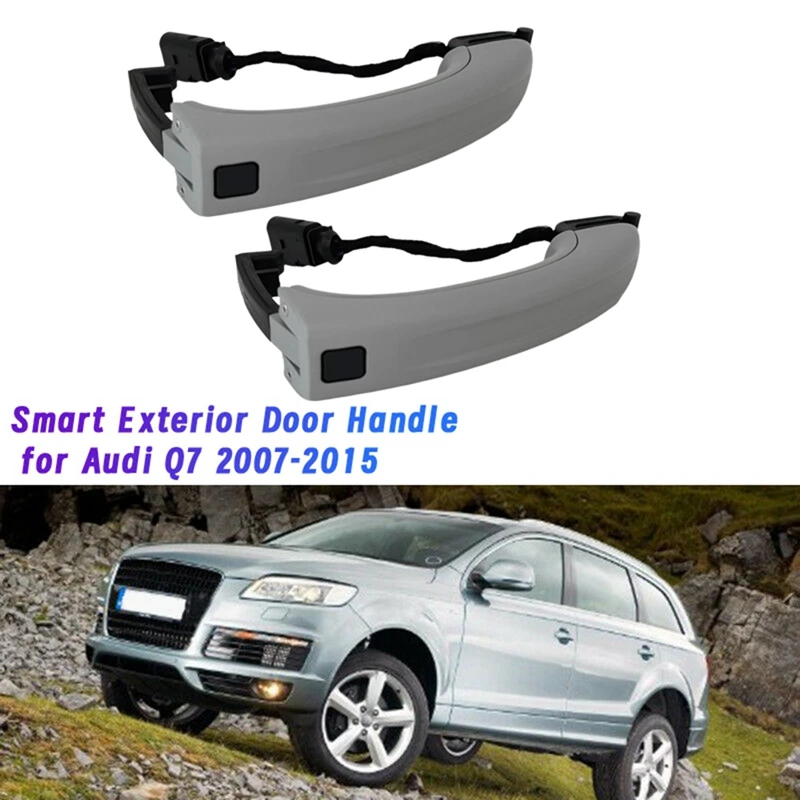 2Pcs 4L0837205B Smart Outside Door Handle for 2007-2015 4L0837207A 4L0 837 205B Exterior Door Handle W/Key