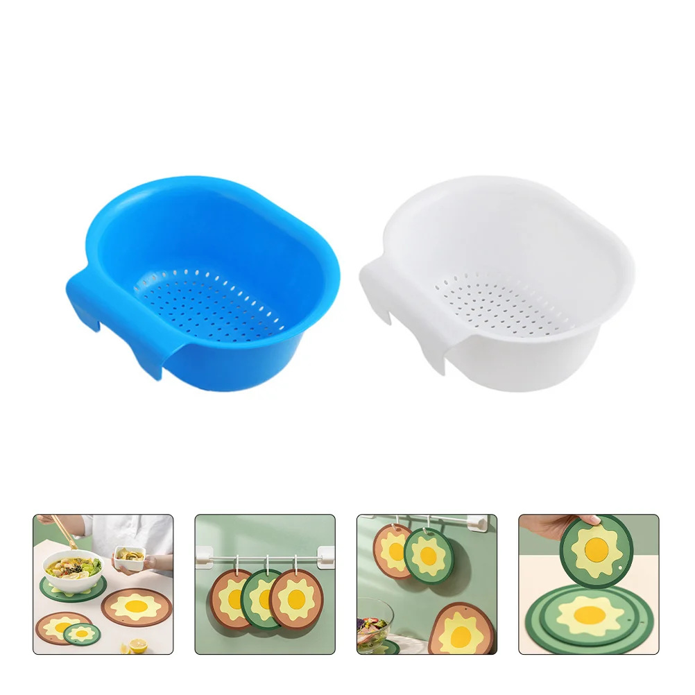 

2pcs Drain For Sink Fruit Vegetable Washing Compact Storage Basket Multi-Functional Kitchen Mesh Strainer Utility Basket