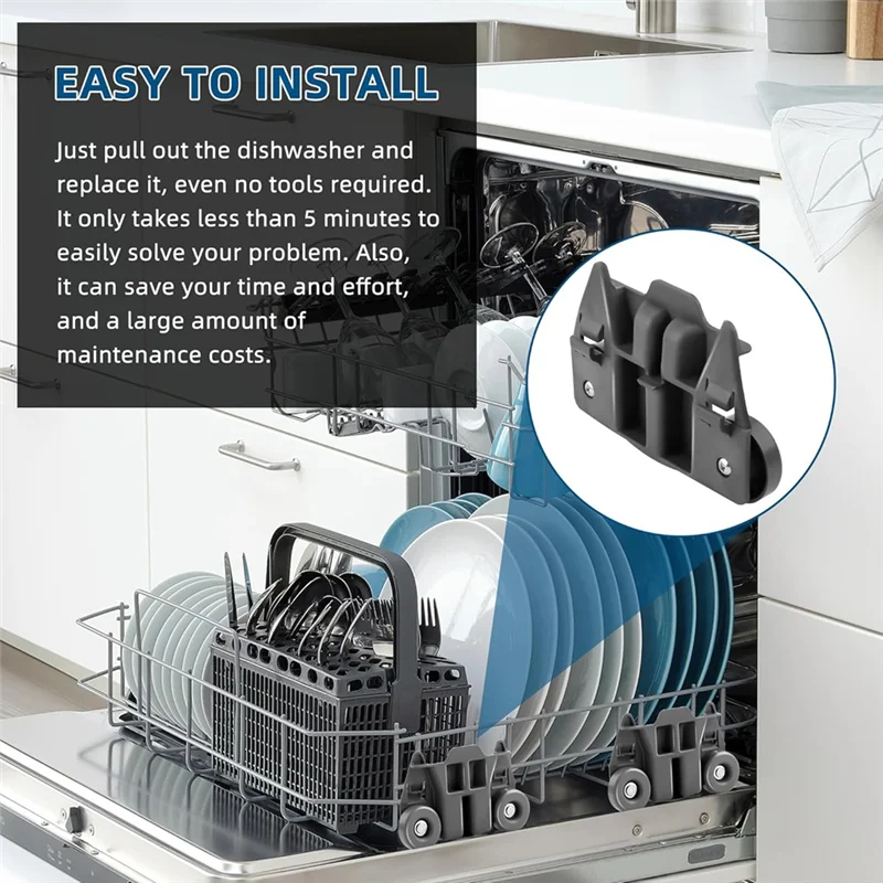 A39M W10195417 عجلات غسالة الصحون الرف السفلي ل كيتشن ايد دوامة كينمور غسالة الصحون رف الأسطوانة يستبدل PS11750057