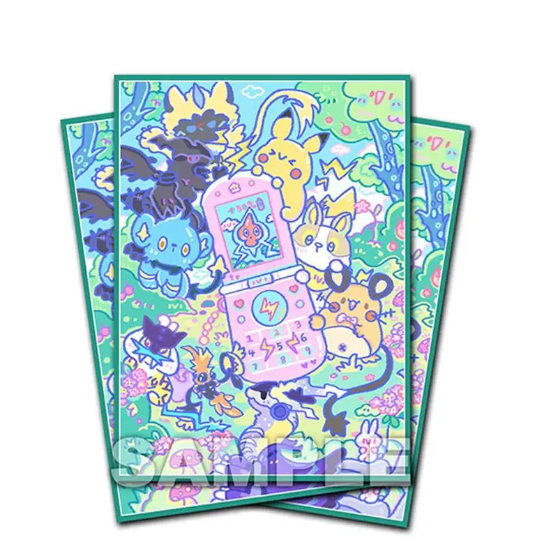 60 шт./компл., электрические свойства, версия Q Eeveelution PTCG TCG, рукав для карт, чехол для коллекции аниме-игр, защитный чехол для карт 67*92 мм