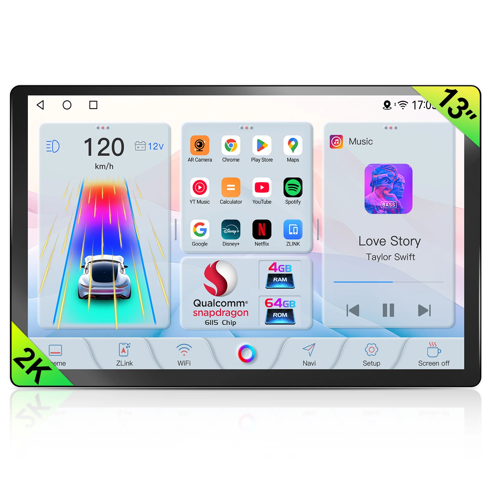2026 13 Inch Car Auto Radio Touch Screen GPS Stereo Navigation System Audio Android Auto Video Car DVD Player