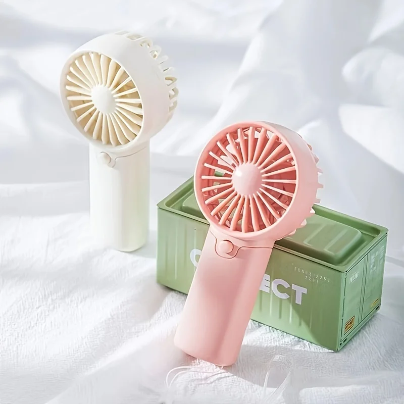 2024 New Mini Fan Convenient Creative Small Fan Handheld Pocket Hand-held Fan Lightweight Adjustable Cute Small Fan Student Gift