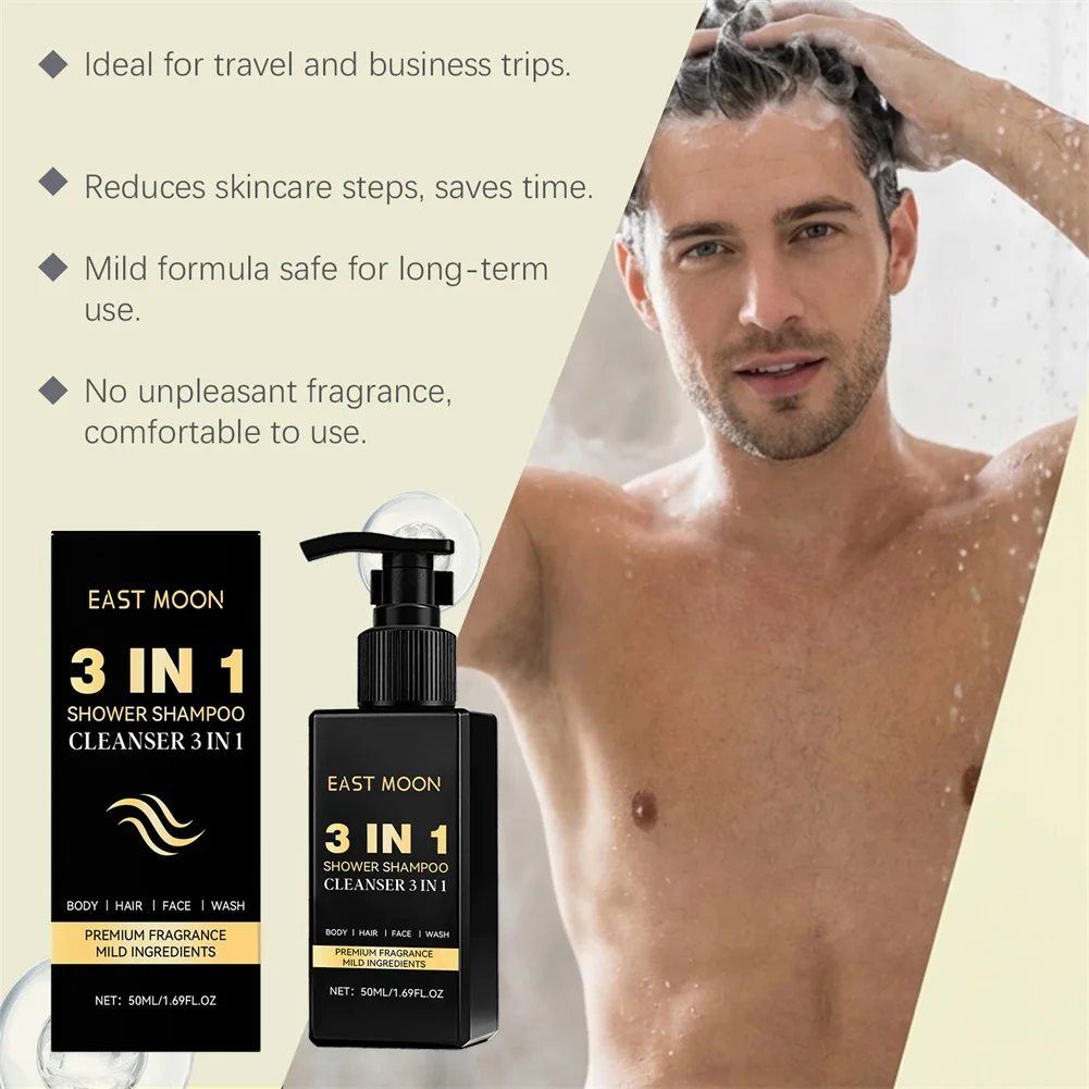 3 In 1 Shower Shampoo for Men Male Multifunctional Cleanser Men's 3 in 1 Shower Gel Shampoo Face Wash Deep Clean Body Wash