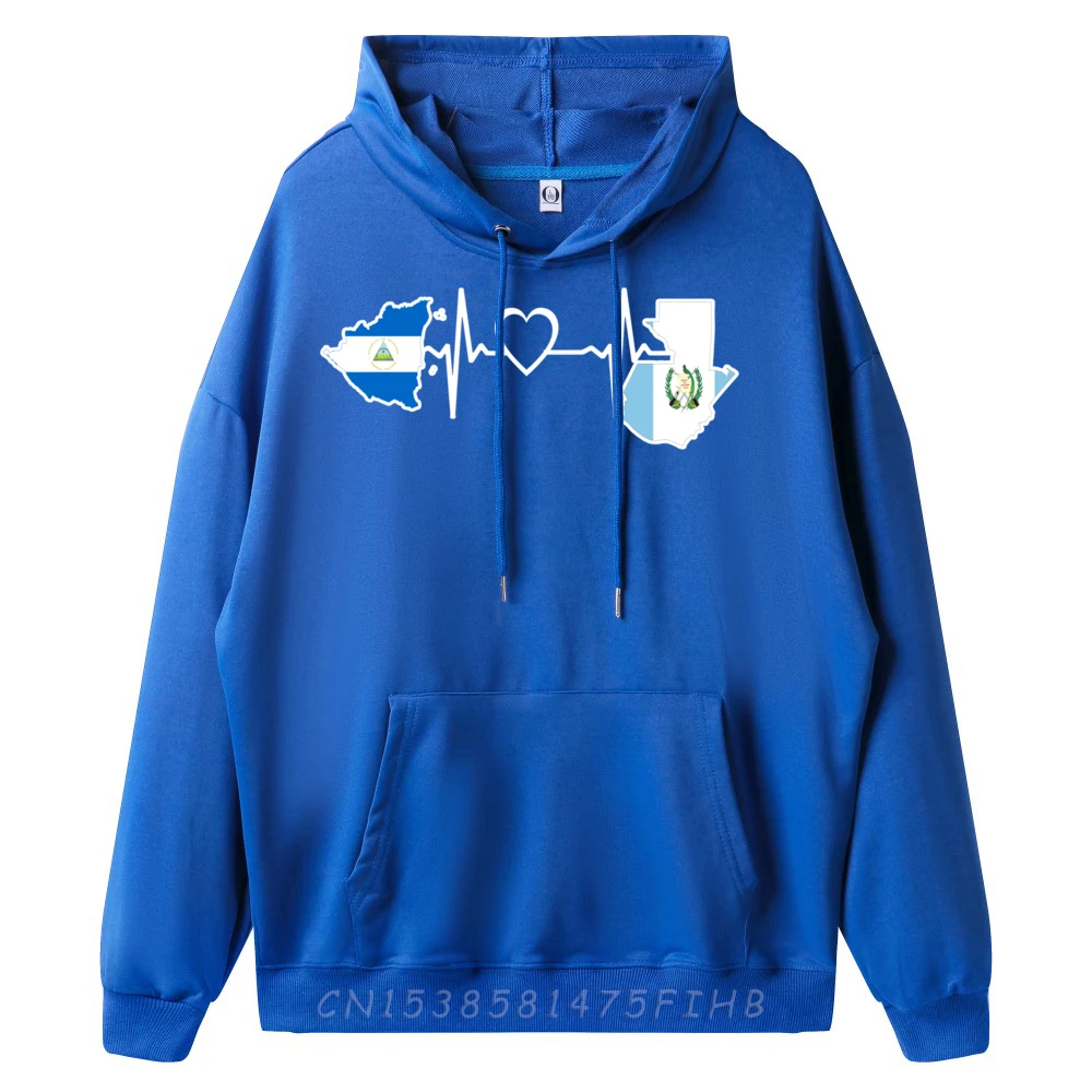 غواتيمالا نيكاراغوا العلم غواتيمالا نيكاراغوا نبضات القلب أنيمي البلوز هوديس ملابس للرجال سينكو دي مايو #4