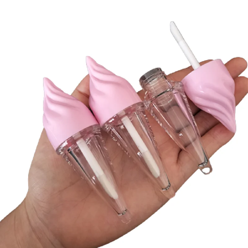 

50pcs Transparent Lip Gloss Containers 5ml Cute DIY Pink Lid Portable Liptint Bottle Empty Cosmetic Packing Lipgloss Tubes