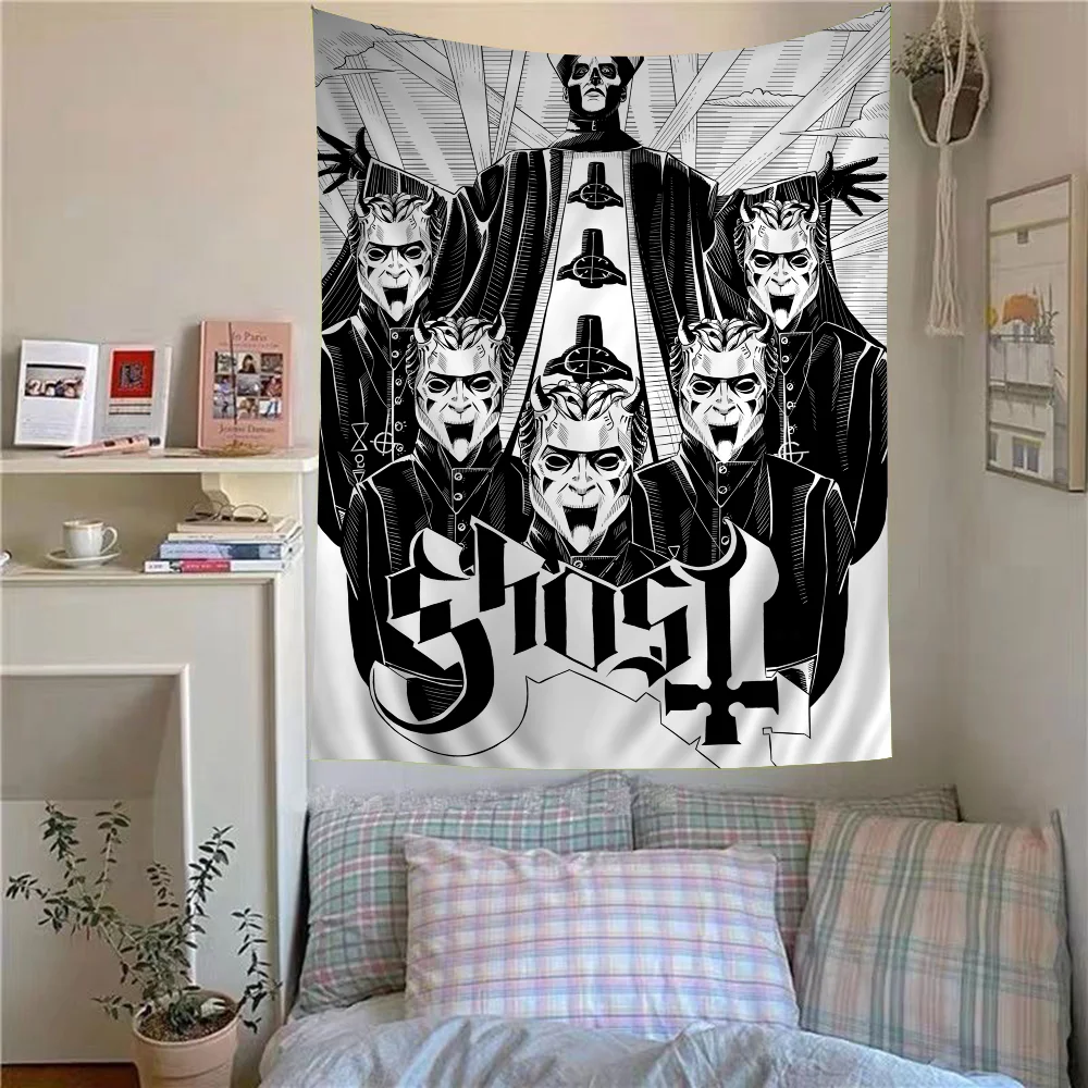 Ghost Band  Funny Cartoon Homer SimpsonS Family Printed Large Wall Tapestry Hanging Tarot Hippie Wall Rugs Dorm Home Decor