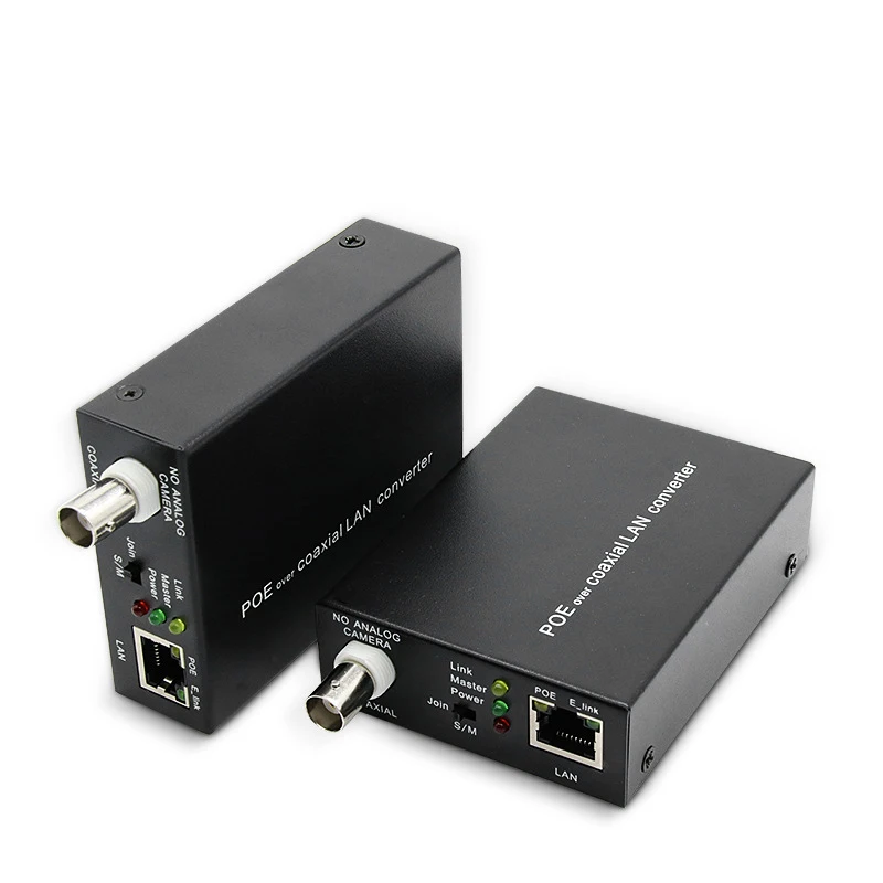 IP POE via coax 500 m EOC-converter Transceiver Ethernet Power IP-netwerkgegevens en stroom door RG59 coaxiale analoge zender