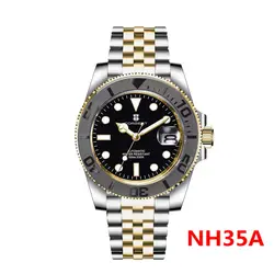 Corgeut 40mm Diver Watch Men NH35 Mechanical Wristwatches Dresss Sapphire Glass Ceramic Waterproof Jubliees 10Bar Male Reloj