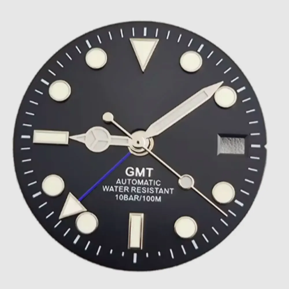28.5mm GMT NH34 Watch dial Green Ultra bright luminous watch dial with GMT NH34 automatic mechanical movement watch accessories2