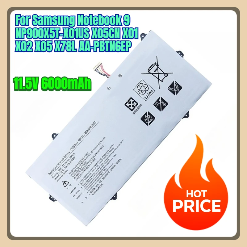 

11.5V 6000mAh Laptop Battery for Samsung Notebook 9 NP900X5T-X01US X05CN X01 X02 X05 X78L AA-PBTN6EP