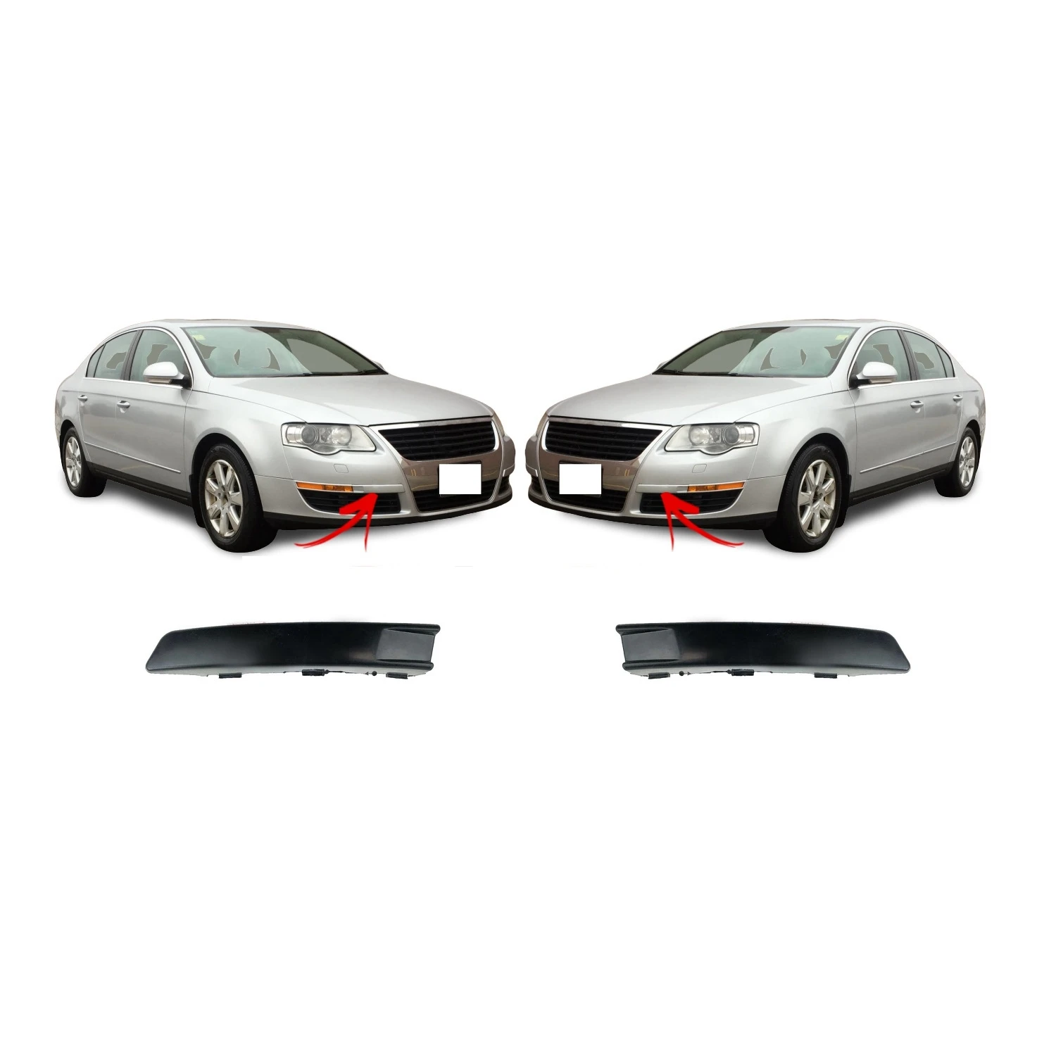 Car Right Front Bumper Trim Front Bumper Bumper Cover for Passat B6 2007 2008 2009 2010 2011 3CD807645 3CD807646