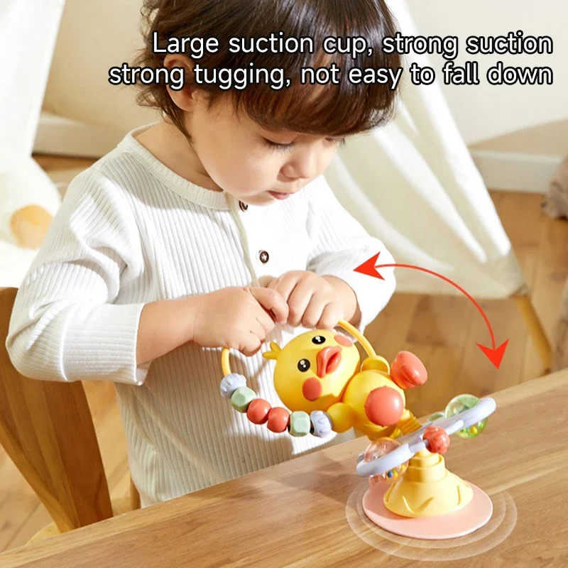 Bebê dos desenhos animados calmante tocando brinquedos chocalhos conjunto infantil cadeira alta brinquedo mesa ventosa brinquedo desenvolvimento interativo bandeja do bebê brinquedo
