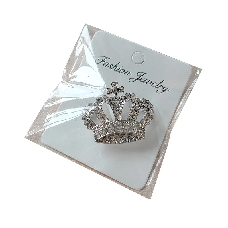 Broche couronne en alliage de métal Zircon pour femme, collier, strass, perle royale, accessoires, mode