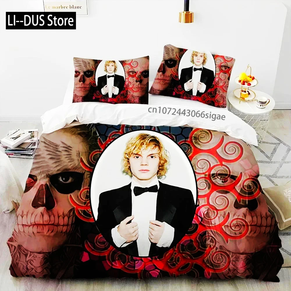 Cute Evan Peters Movie TV Actor Bedding Set Duvet Cover Bed Set Quilt Cover Pillowcase Comforter King Queen Size Boys Adult