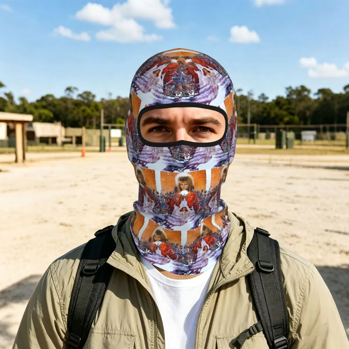 Labyrinth Movie Poster Breathable Balaclava Full Face Mask Sun Protection Neck Gaiter For Motorcycle Cycling Fishing Outdoor