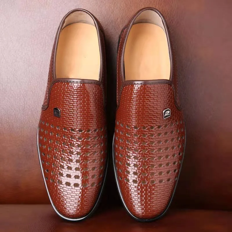 할로우 아웃 비즈니스 남성 드레스 신발, 여름 드레스 샌들 슬립온 플랫 슈즈, 화이트, 여름 새로운 스타일 