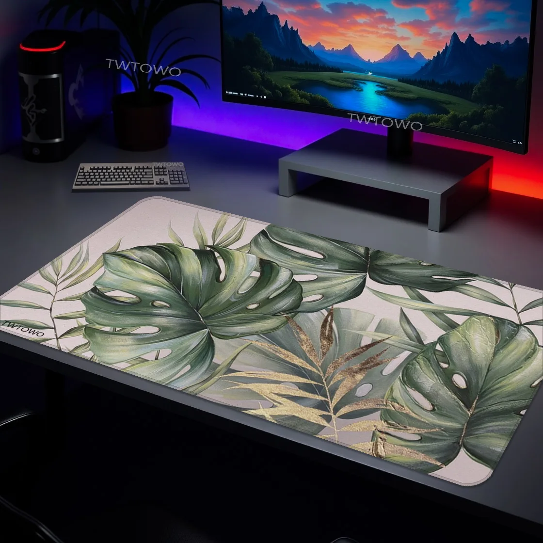 マウスパッド ゲーミング グリーンリーブス XL ホーム HD ラージ 新品 マウスパッド XXL マウスマット カーペット 滑り止め 天然ゴム コンピューターテーブルマット