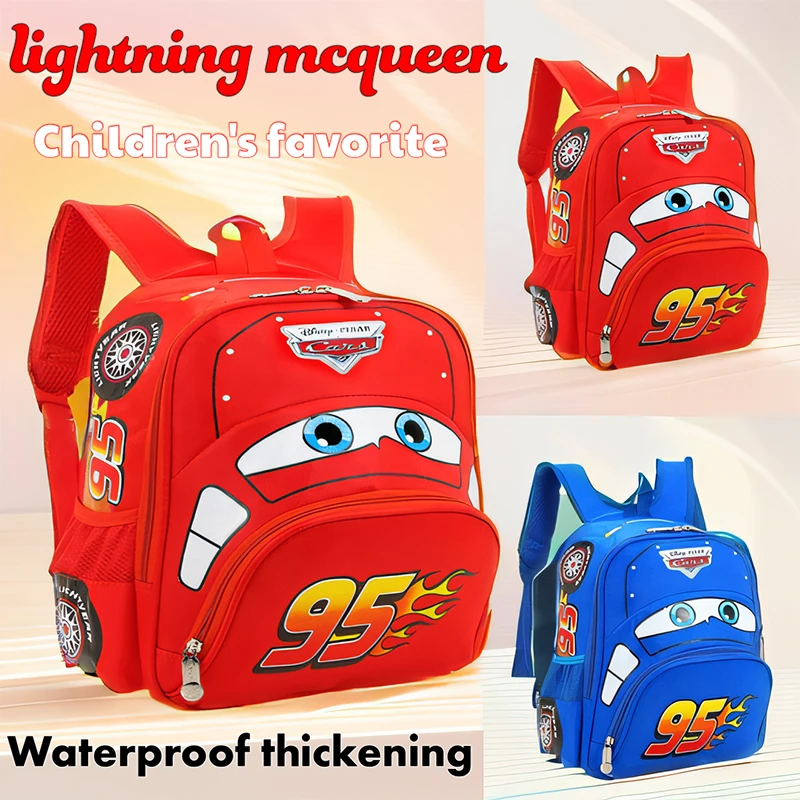 

Cartoon anime Aoger Disney Lightning Mcqueen Pixar Car No.95 Backpack Waterproof thickened children's Cute kindergarten backpack