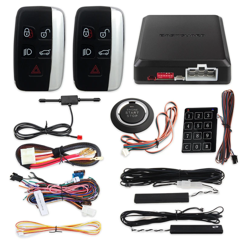 EASYGUARD EC002 Proximity Lock Unlock Car Alarm Remote Engine Start Kit Keyless Entry System Shock sensor Keyless go start