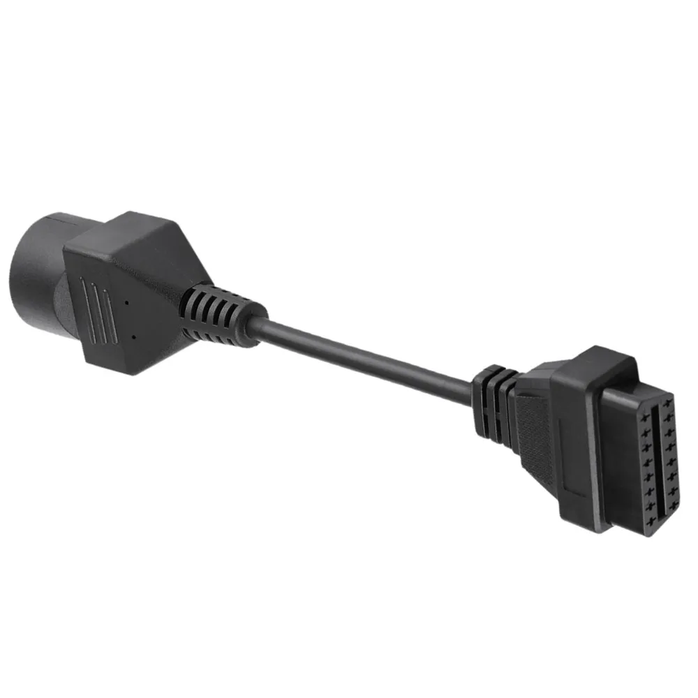 Black OBDII Diagnostic Cable ABS and Metal 17 Pin Male to 16 Pin Female Automotive Connector Cable Car Diagnostic Adaptor Cable