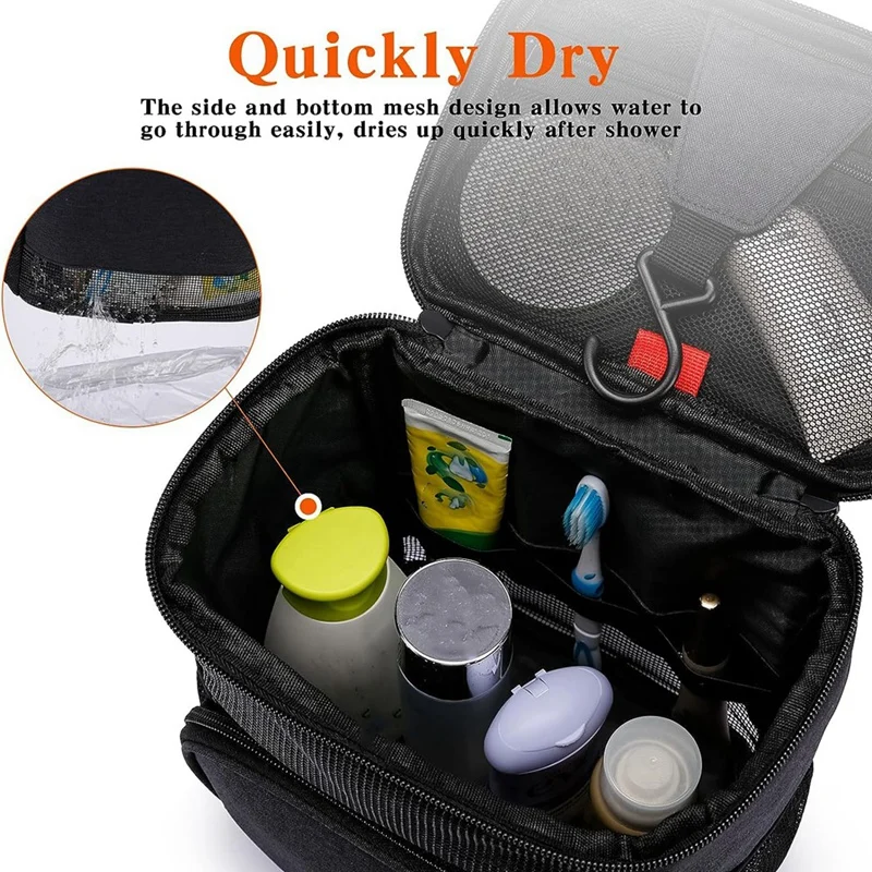حقيبة حمل مستلزمات غرف النوم الجامعية للحمام ، سريعة الجفاف مع خطاف معدني ، حقيبة استحمام للسفر
