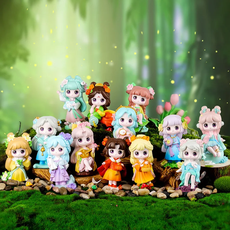 

Exquisite Handmade Cartoon Girl Figurines For 12 Months Resin Blind Box Creative Collectible Anime Figures Unique Surprise Gift