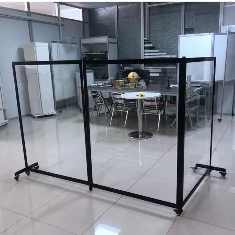 

Removable folding screen transparent acrylic baffle airport temporary protection anti-droplet glass partition wall