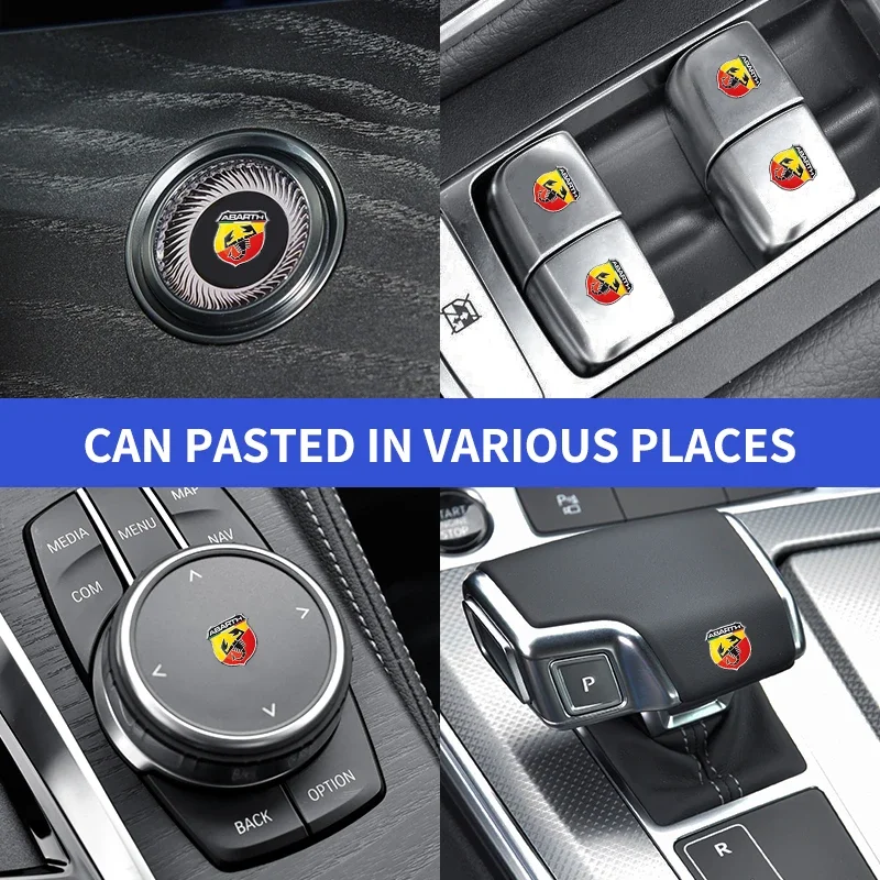 Car Logo New Multi-function Button Sticker Control Switches Panel Sticker For Abarth- 500 595 1100 Stilo Ducato Palio Punto 2021