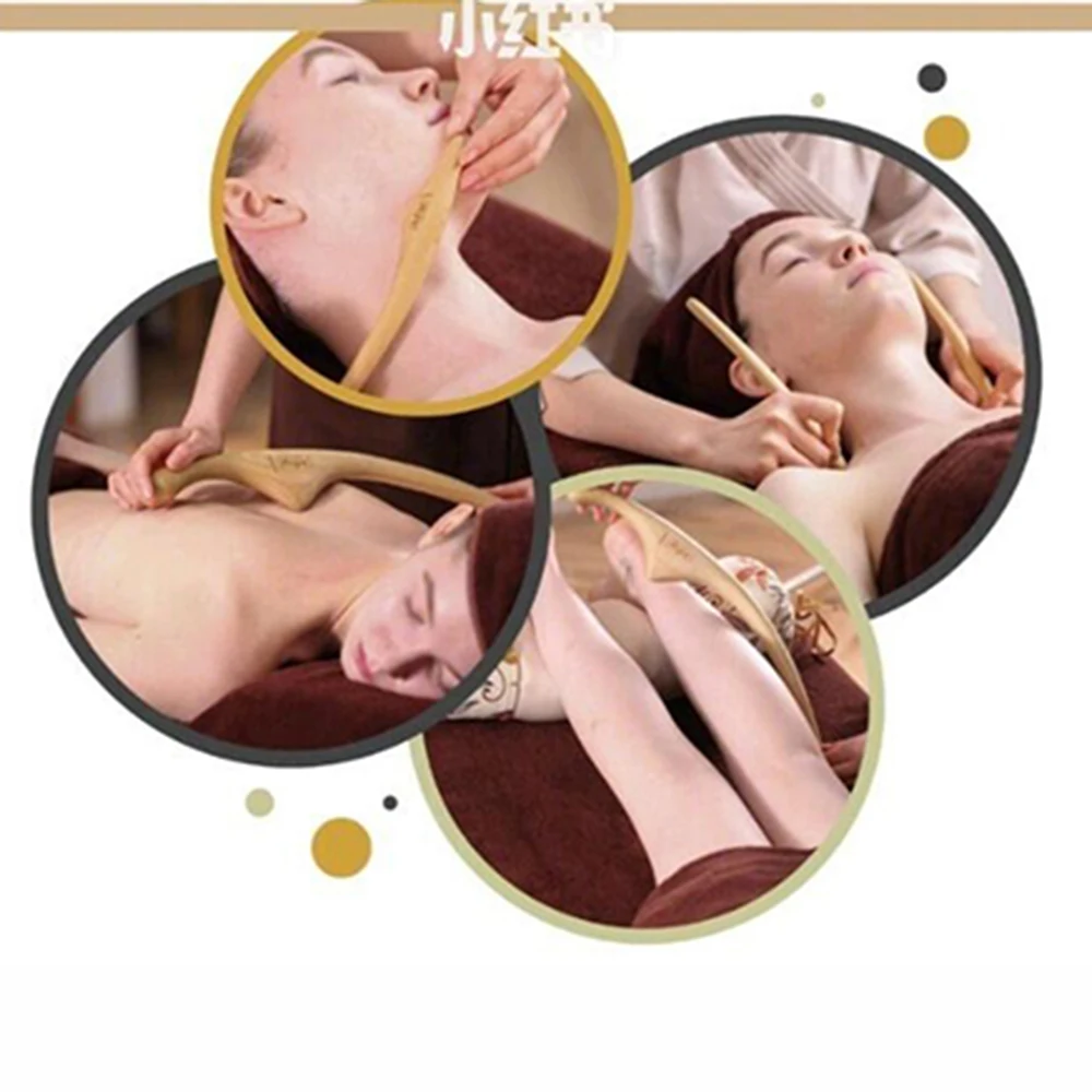 New Cypress Wood Body Carving Face Carving Massage Relax Hand Feet Body Healthcare Massage Scraping Guasha Stick