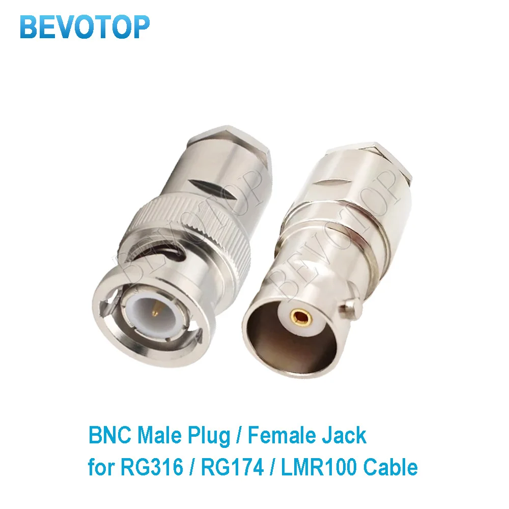 1PCS Connector BNC Male Plug/Female Jack 50-1.5 clamp for RG316 RG174 RG179 LMR100 Cable RF Coaxial Connector