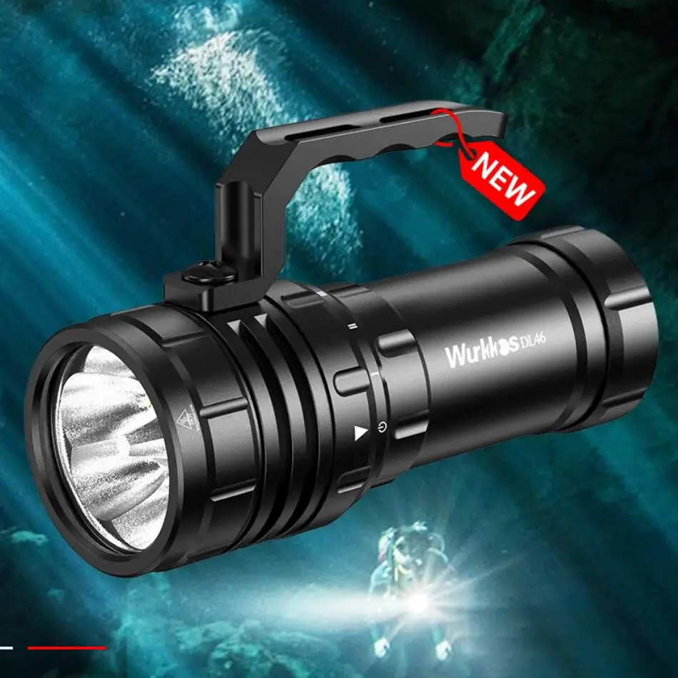 Wurkkos DL46 Dive USB-C Torcia subacquea ricaricabile da 20000 lumen Torcia e Power Bank con batteria da 30000 mAh
