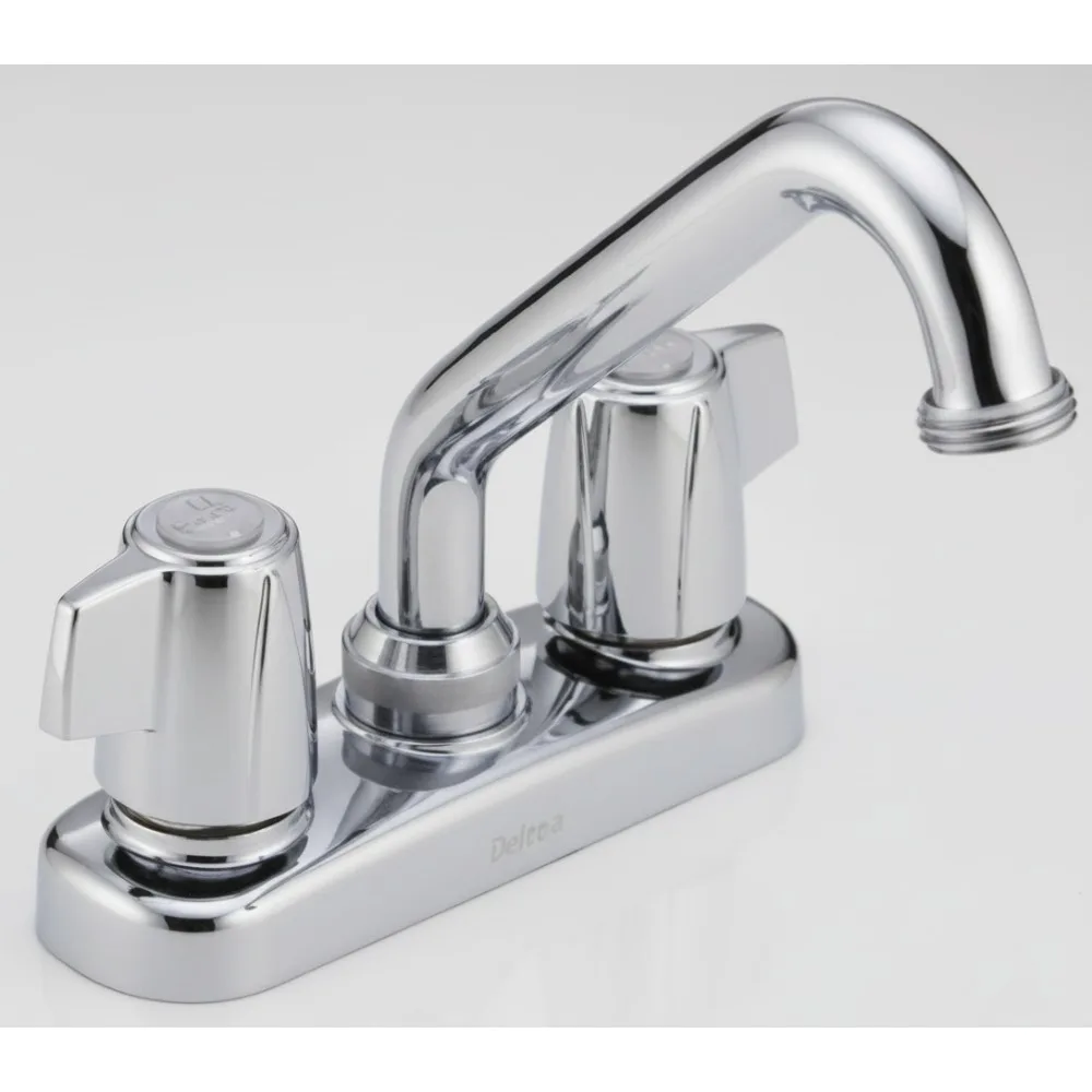 

Classic 2-Handle Laundry Faucet with 360° Swivel Spout - Chrome Finish for Utility Sink Installation