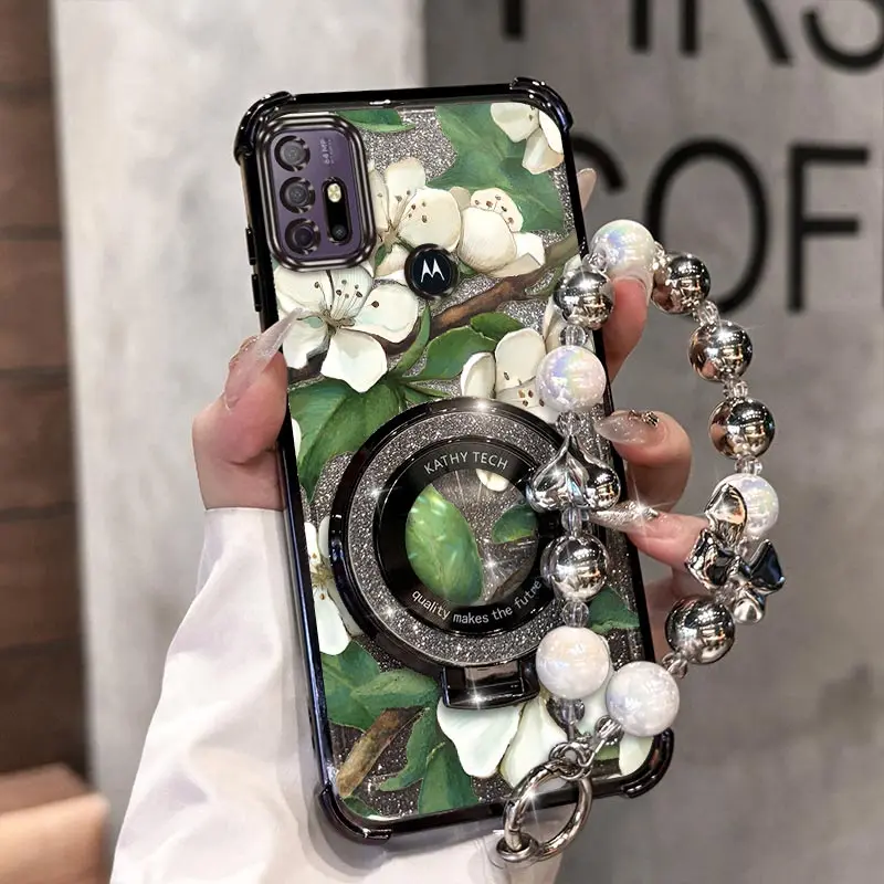 

G30 чехол-браслет с плотным цветочным покрытием для Motorola G54Powe G84 G54 G64 G10 G71S G20 G82 G30 G52 Cover