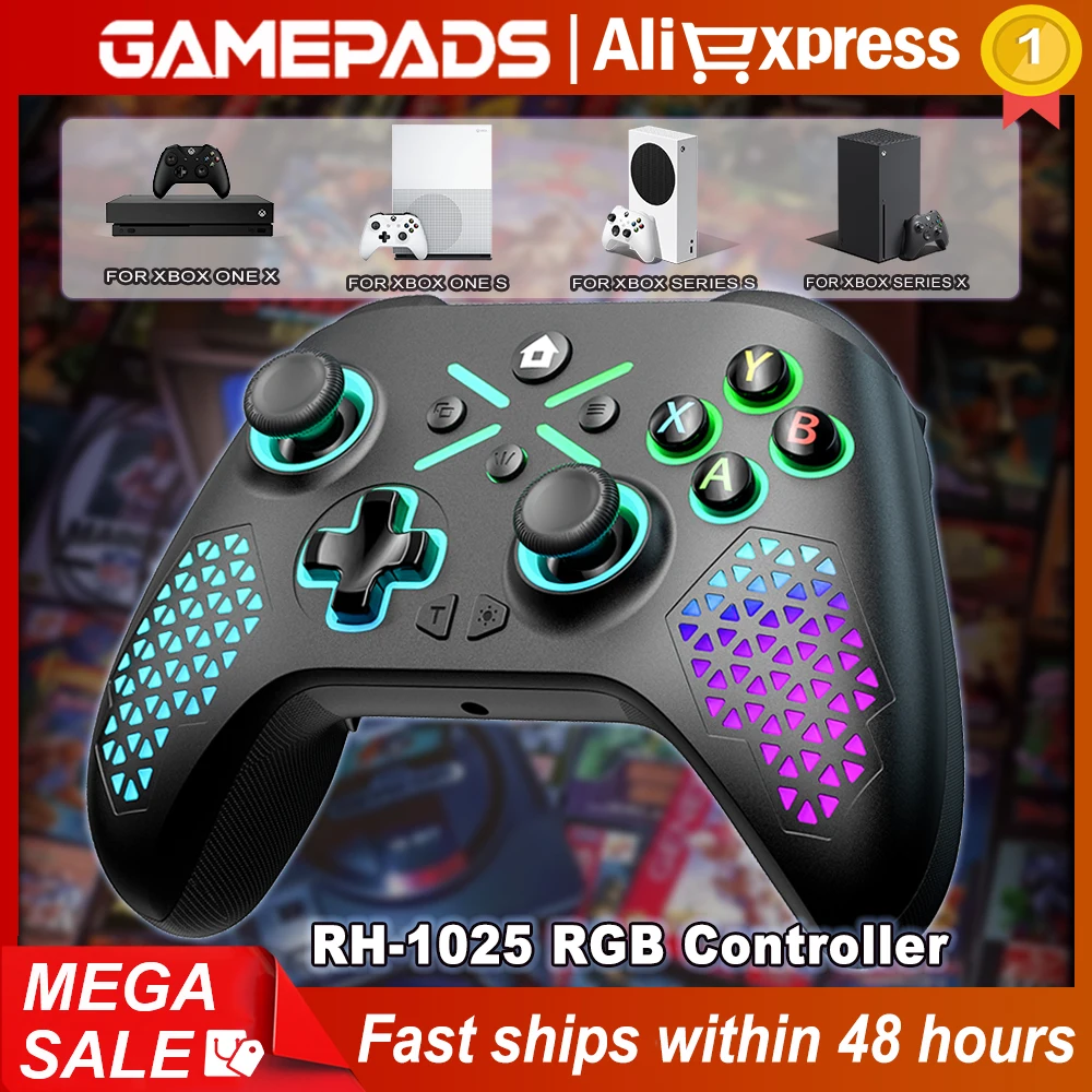 Controle Sem Fio para Xbox One, Xbox Series S, Xbox Series X, Console Win 7 8 10, Controle de Jogo com Vibração Dupla e Giroscópio de Seis Eixos