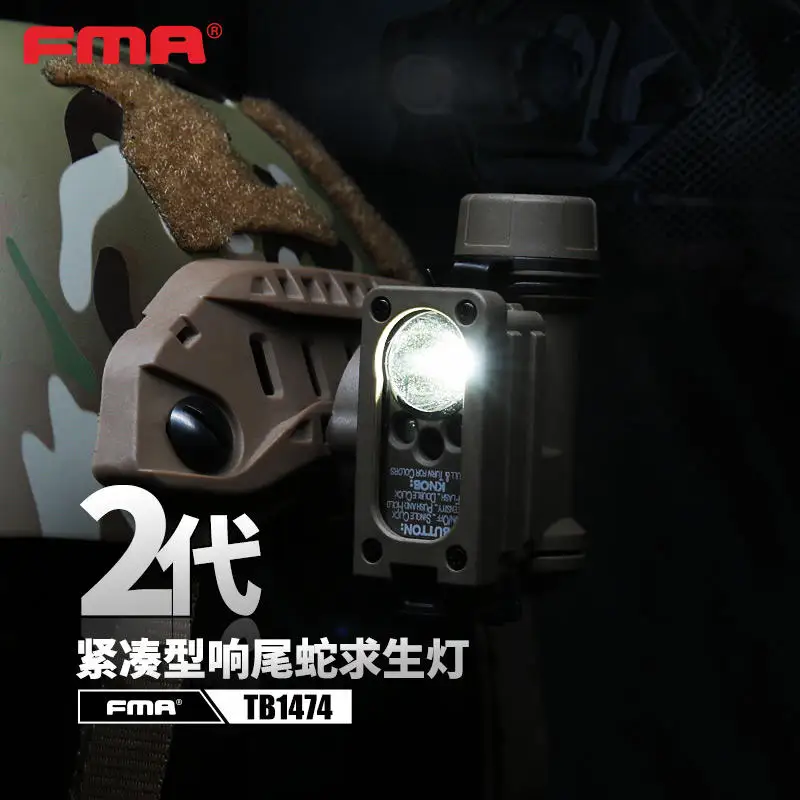 FMA Tactical Compact II IR LED lampada frontale portatile per esterni/supporto per protezione su guida per casco